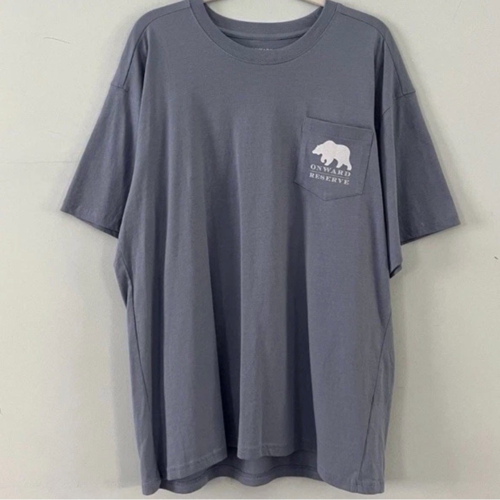 New With Tags! Onward Reserve Abraham Lincoln Pocket Tee Washed Blue T Shirt - Picture 2 of 6